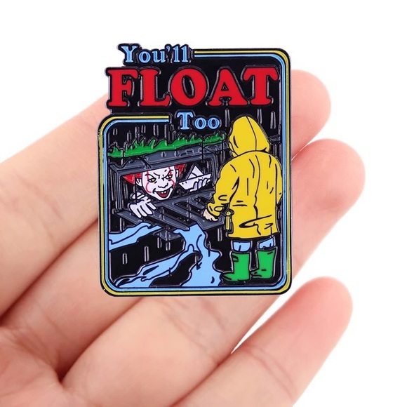 It Movie Pennywise The Clown & Georgie “You’ll Float Too” Metal Enamel Pin - Picture 5 of 7